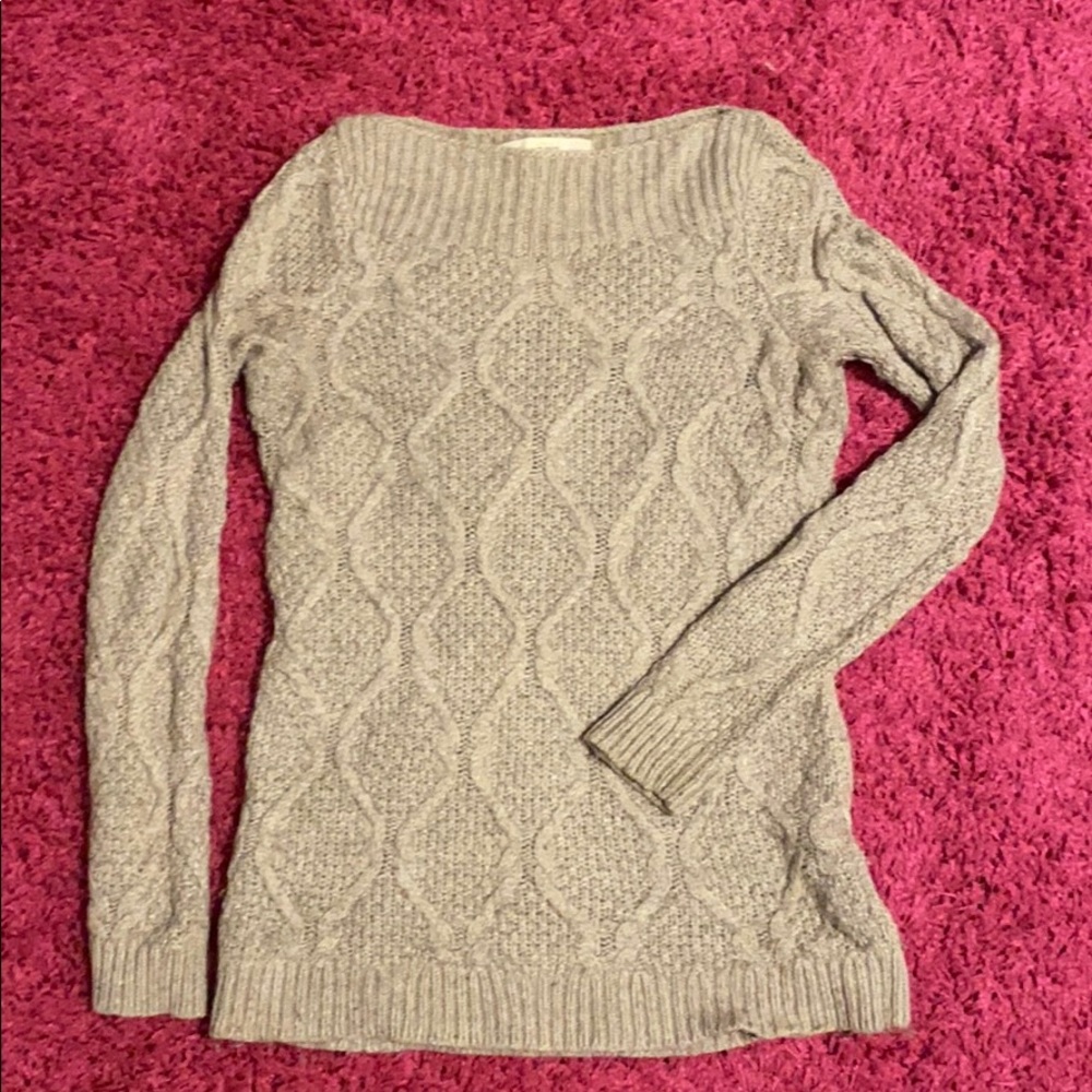 Cable knit boatneck sweater